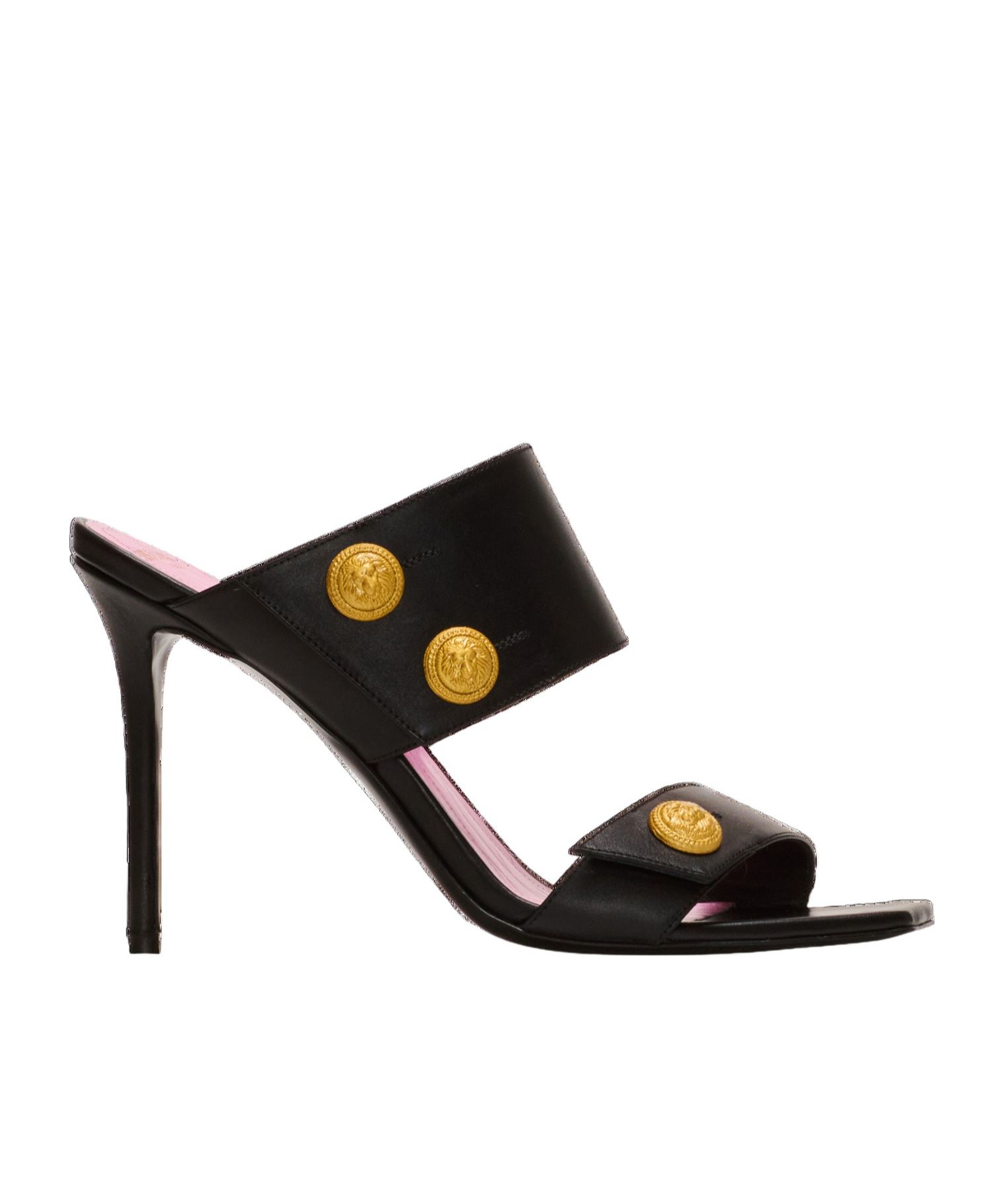 Balmain Square-headed High-heeled Sandals In Black
