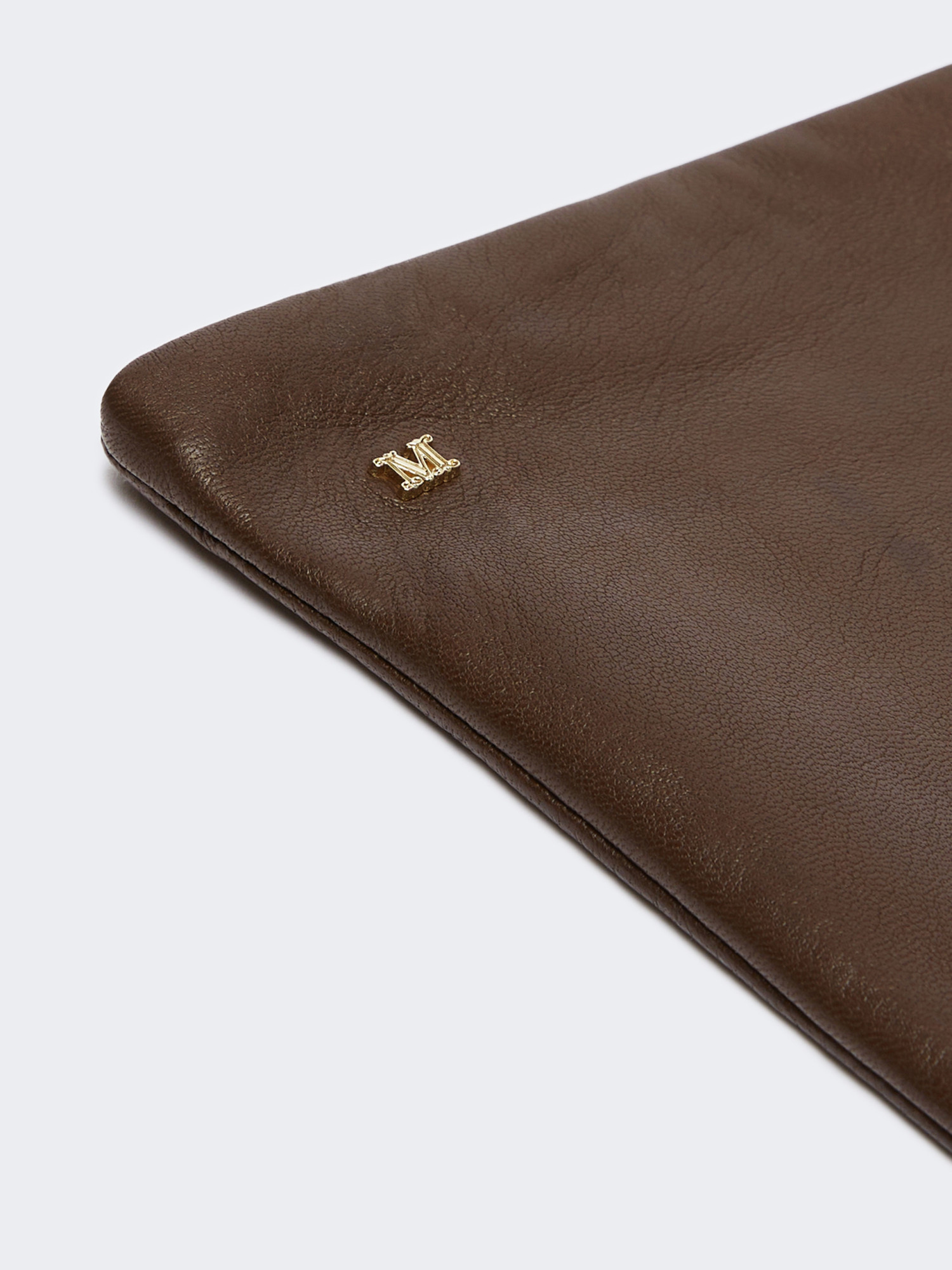 Max Mara Long Nappa Leather Gloves In Brown