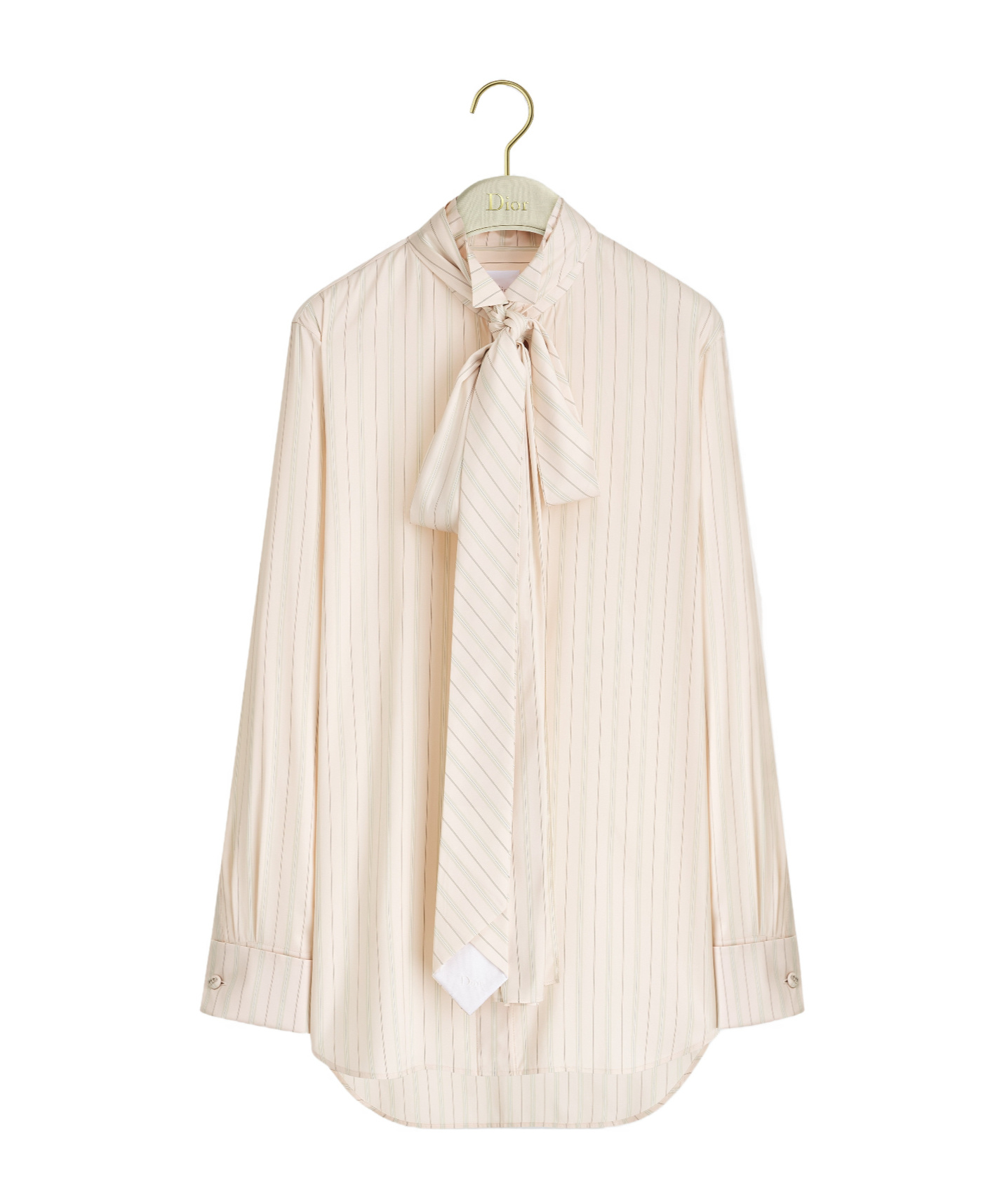Dior Blouse With Tie-effect Neckline In Neutral