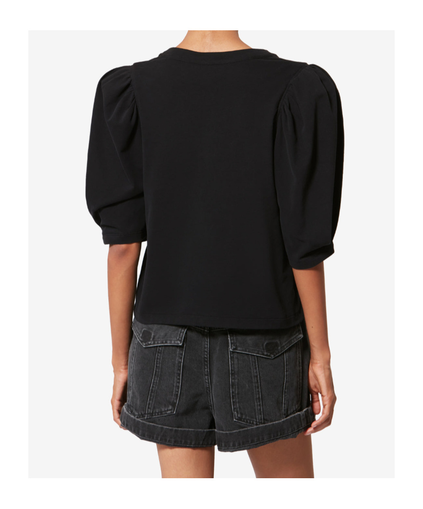 Isabel Marant Étoile Maeliss Tee Puff-sleeve T-shirt In Black