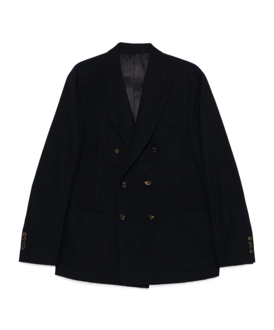 Eleventy Double-breasted Jacket With Notched Lapels In Black