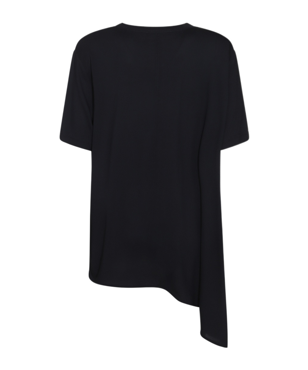 Fabiana Filippi Open-necked Black Shirt In Black