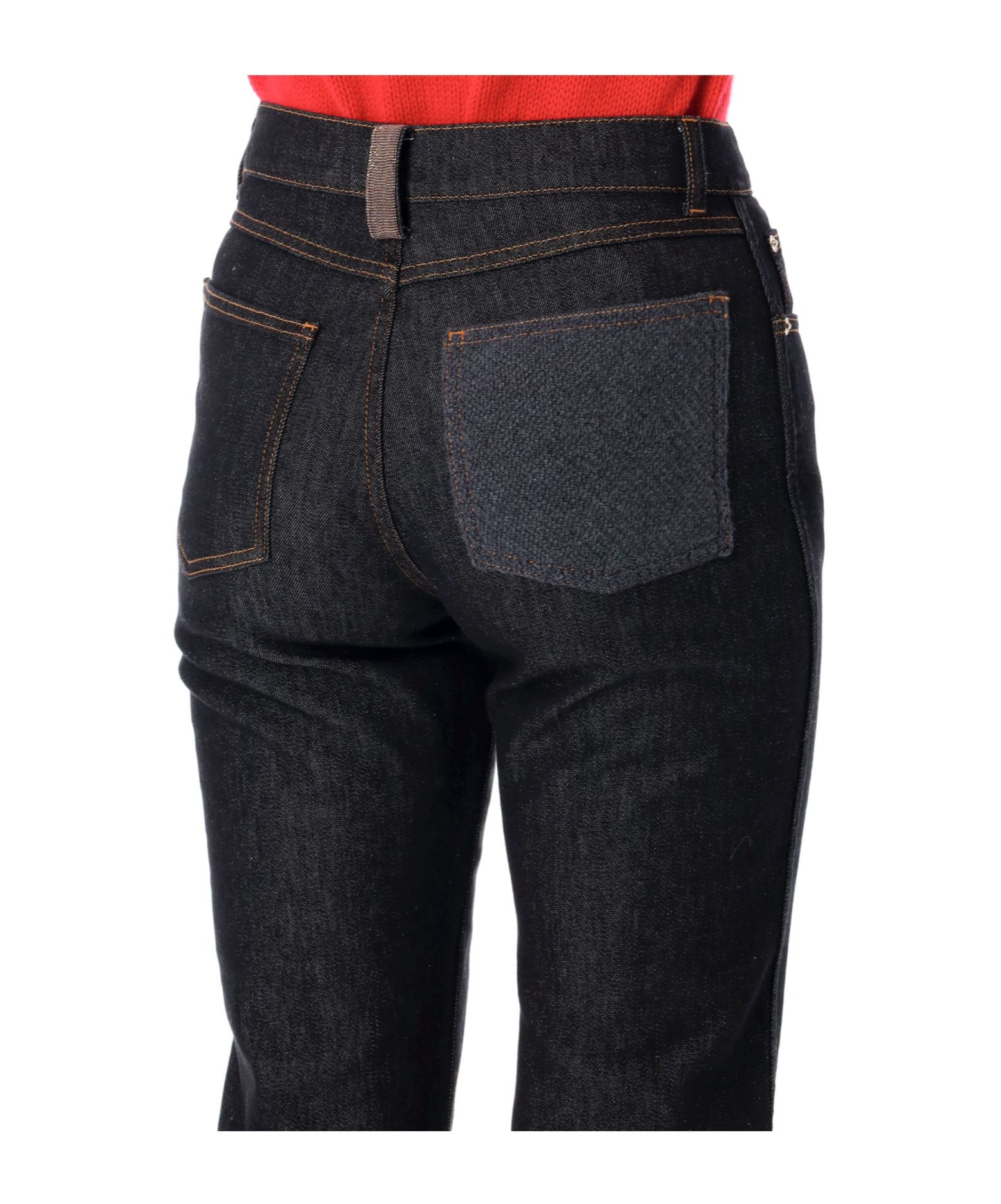Fabiana Filippi Five Pocket Denim Trousers With Belt Loops In Black