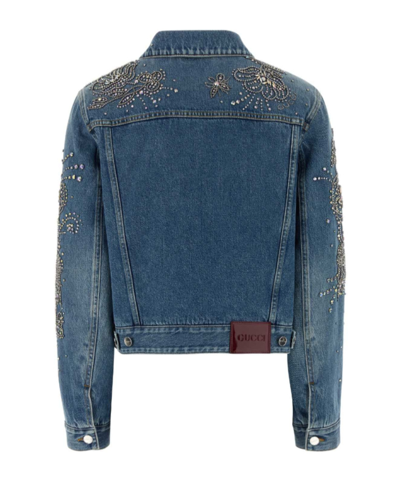 Gucci Stylish Denim Outerwear With Pockets And Sleeves In Blue