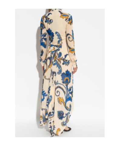 Etro Floral-print Shirt Dress In Nude