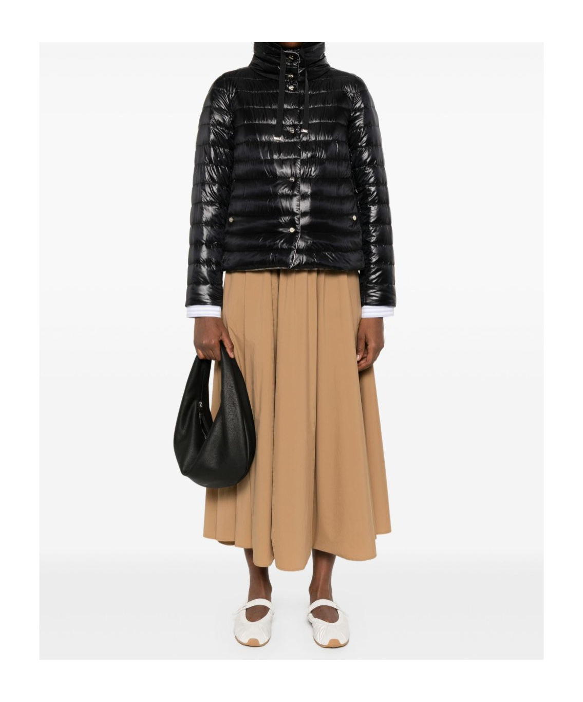 Herno A-line Midi Skirt In Brown