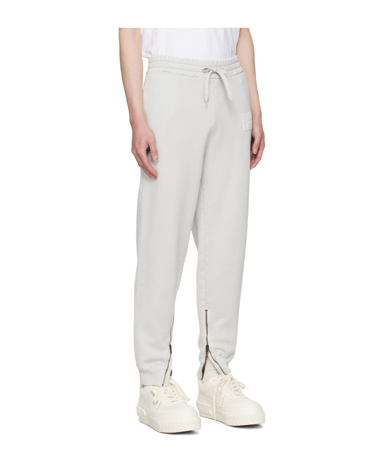 Moschino Logo Drawstring Sweatpants In White