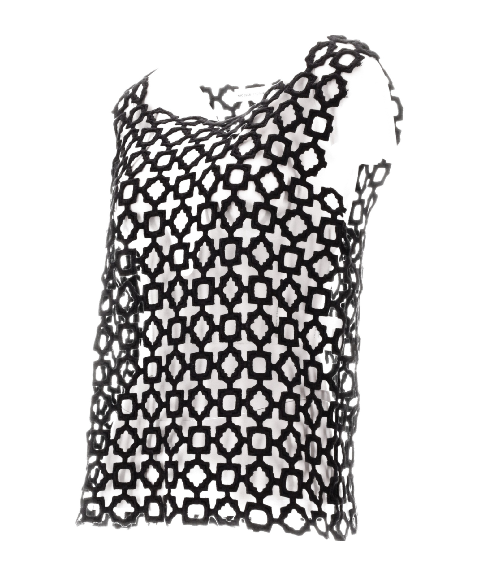 Shop Niccolò Pasqualetti Carta Tank Geometric Lace Embroidered Blouse