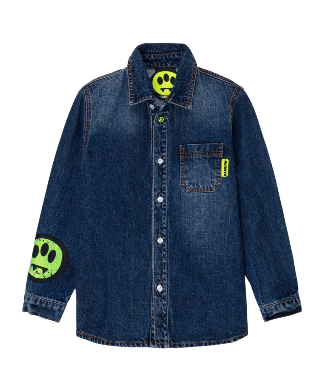Barrow Logo-print Denim Jacket In Blue