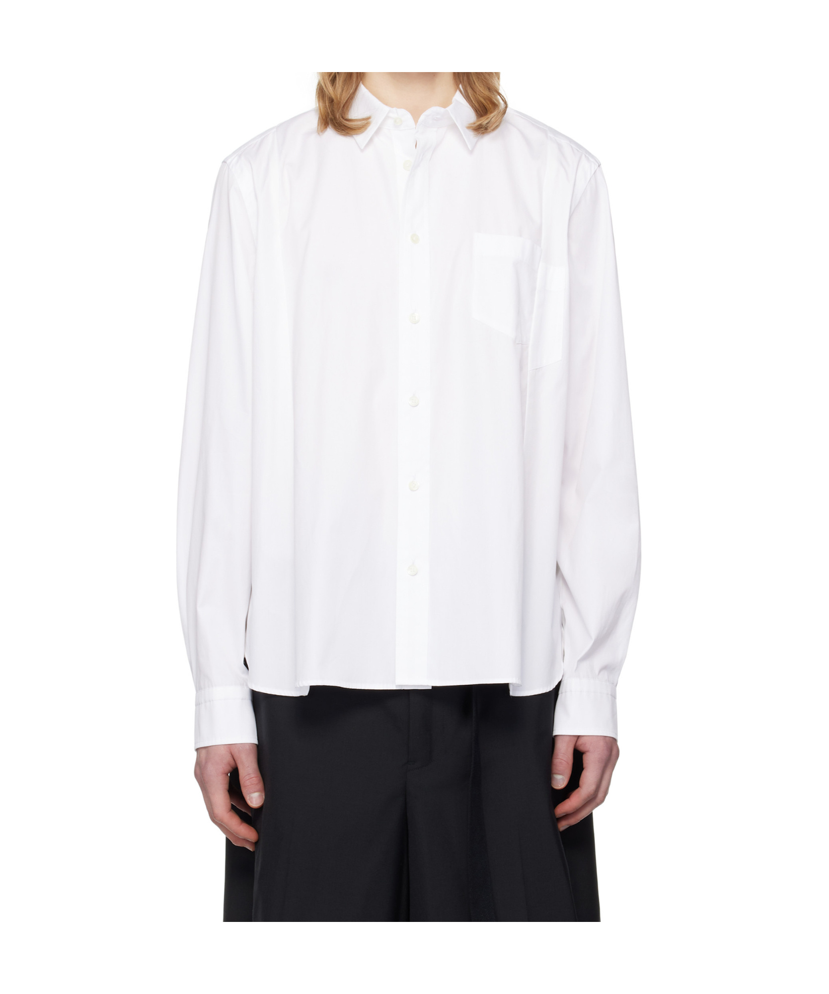 Sacai Cotton Poplin Shirt In White