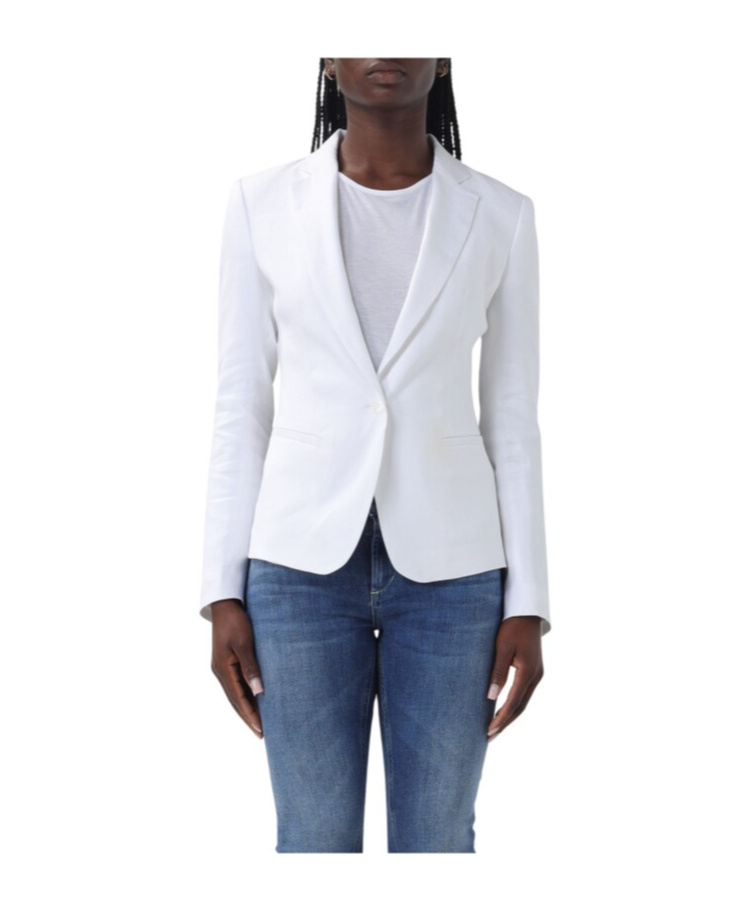 Dondup Long-sleeved Suit Coat In White