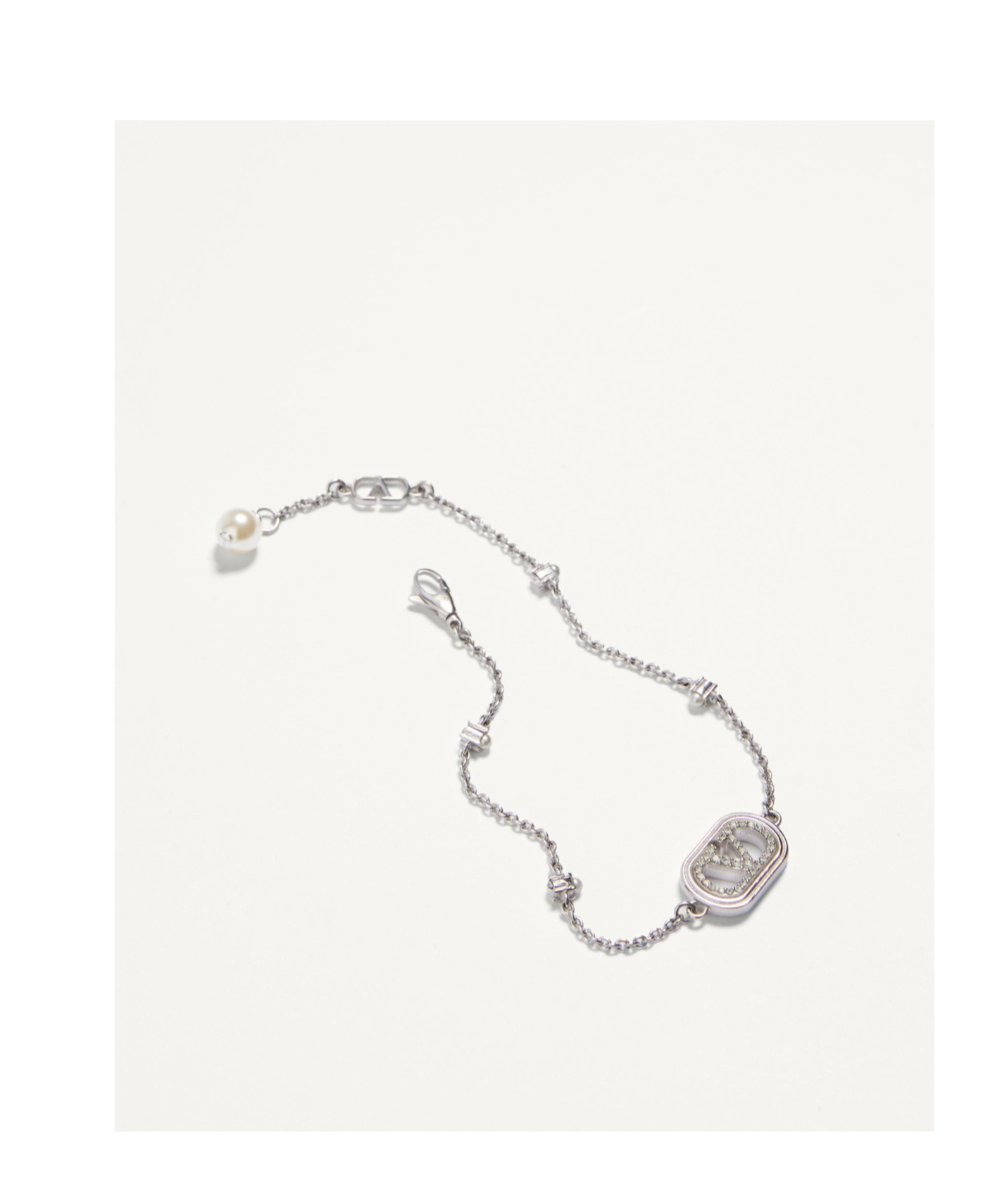 Valentino Logo Bracelet In White