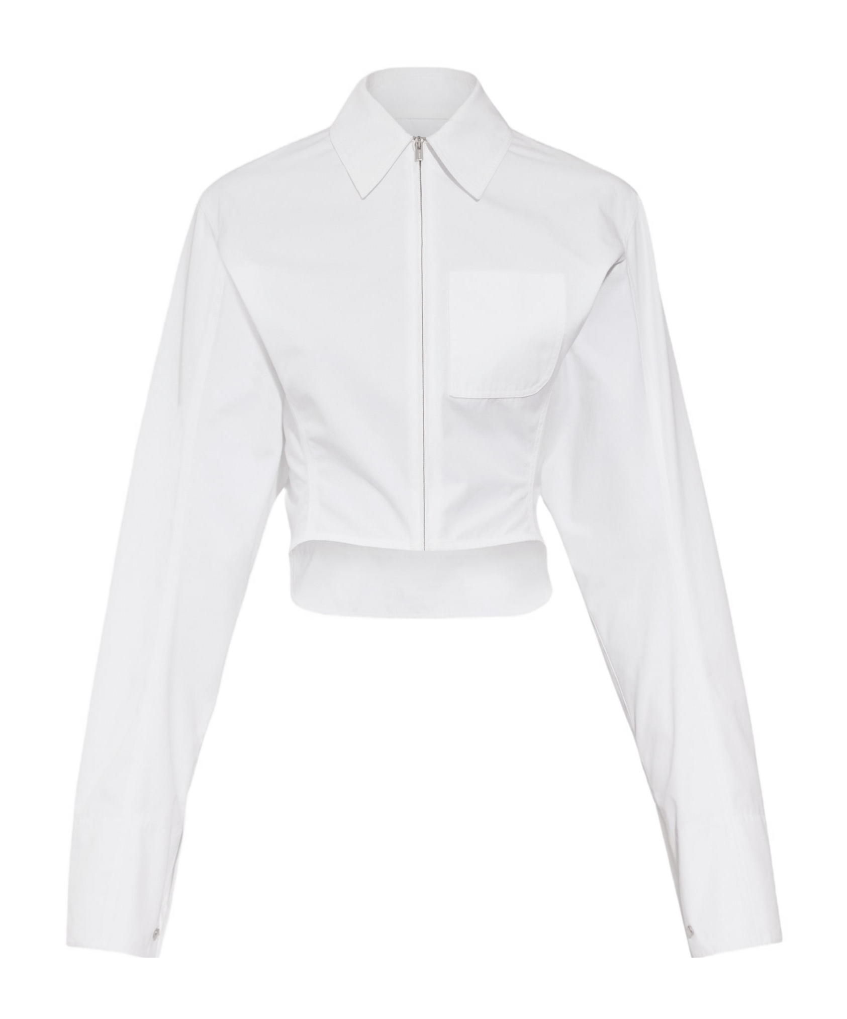 Jacquemus Short Zipper Shirt In White