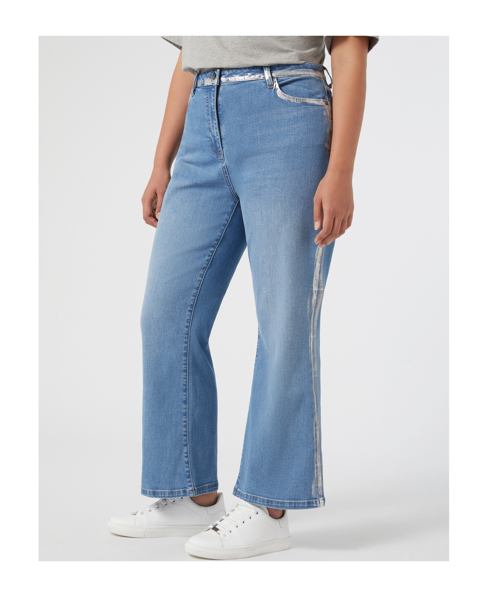 Shop Marina Rinaldi Flared Jeans In Blue