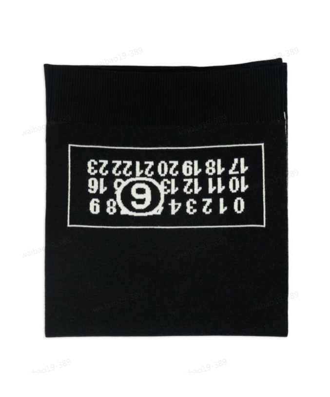 MM6 MAISON MARGIELA LOGO-PRINT WOOL-BLEND SCARF