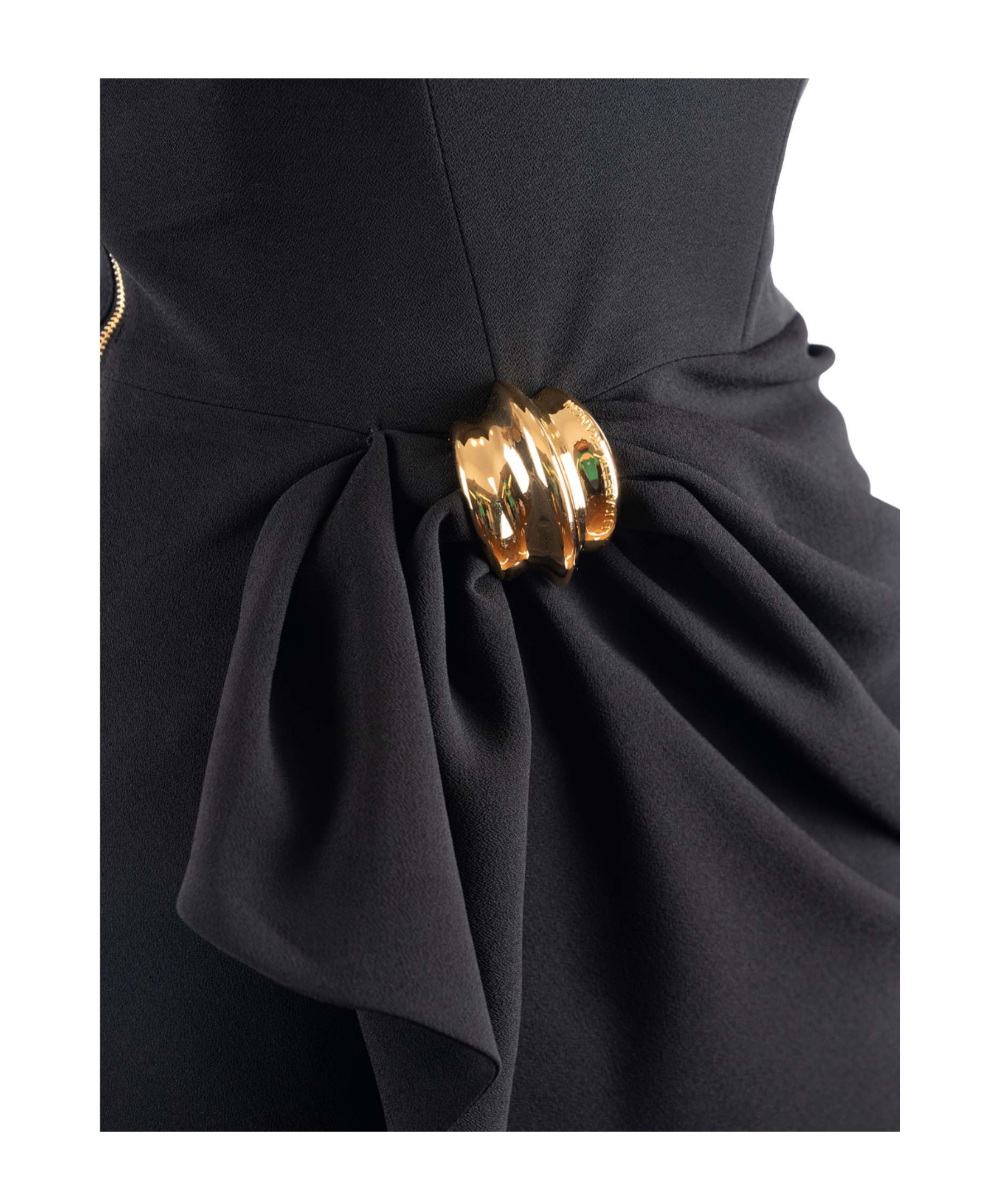Elisabetta Franchi Structured Black Evening Dress In Black