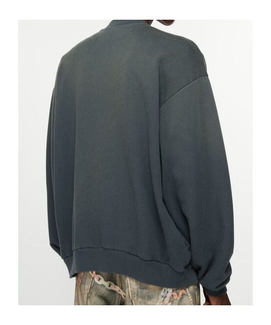 Acne Studios Long-sleeved Zipper Sweatshirt In Black