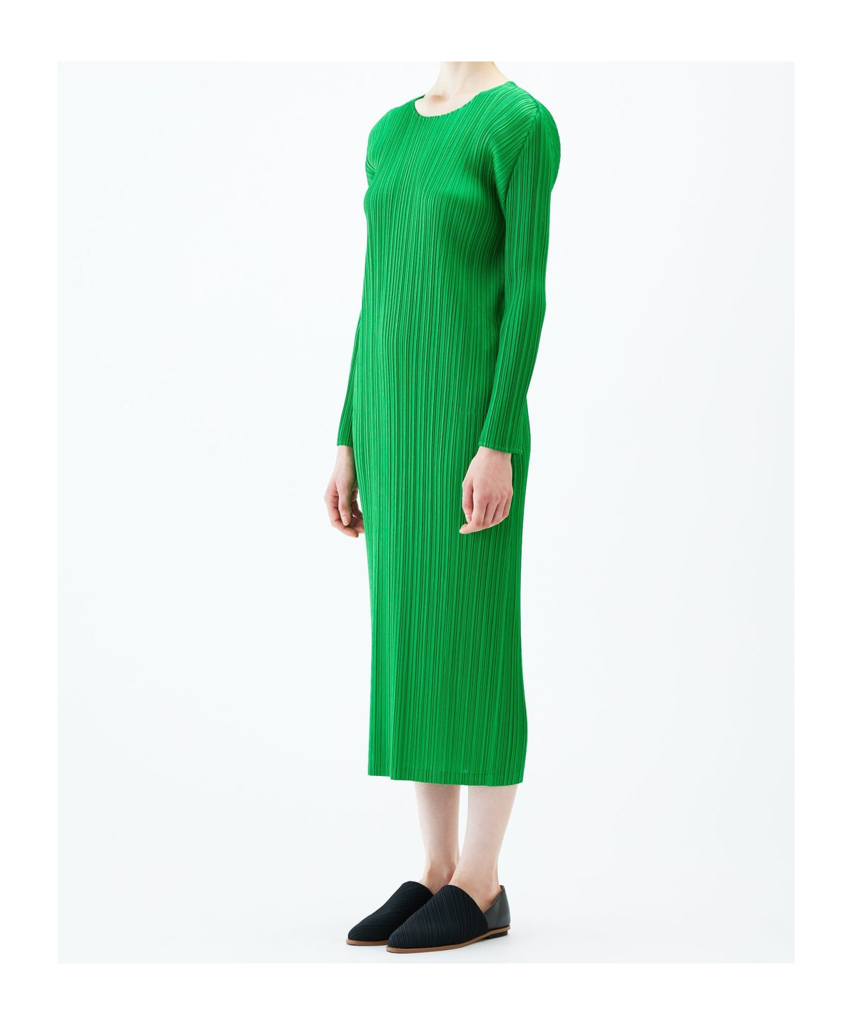 Issey Miyake Monthly Colors: February Midi Dress In Green