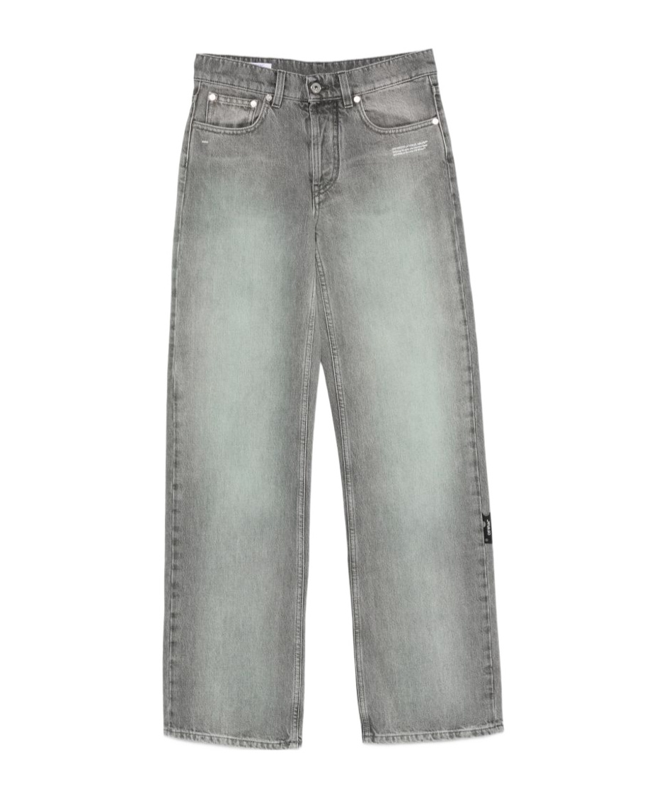 Off-white Logo-patch Jeans In Gray