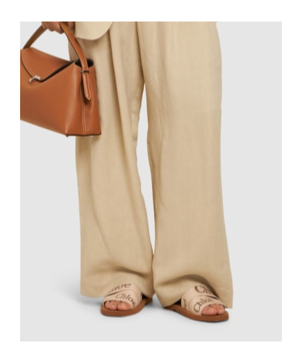 Chloé X High Summer Woody Embroidered Logo Flat Sandals