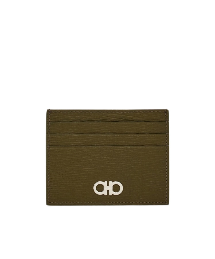 Ferragamo Gancini Credit Card Holder In Green
