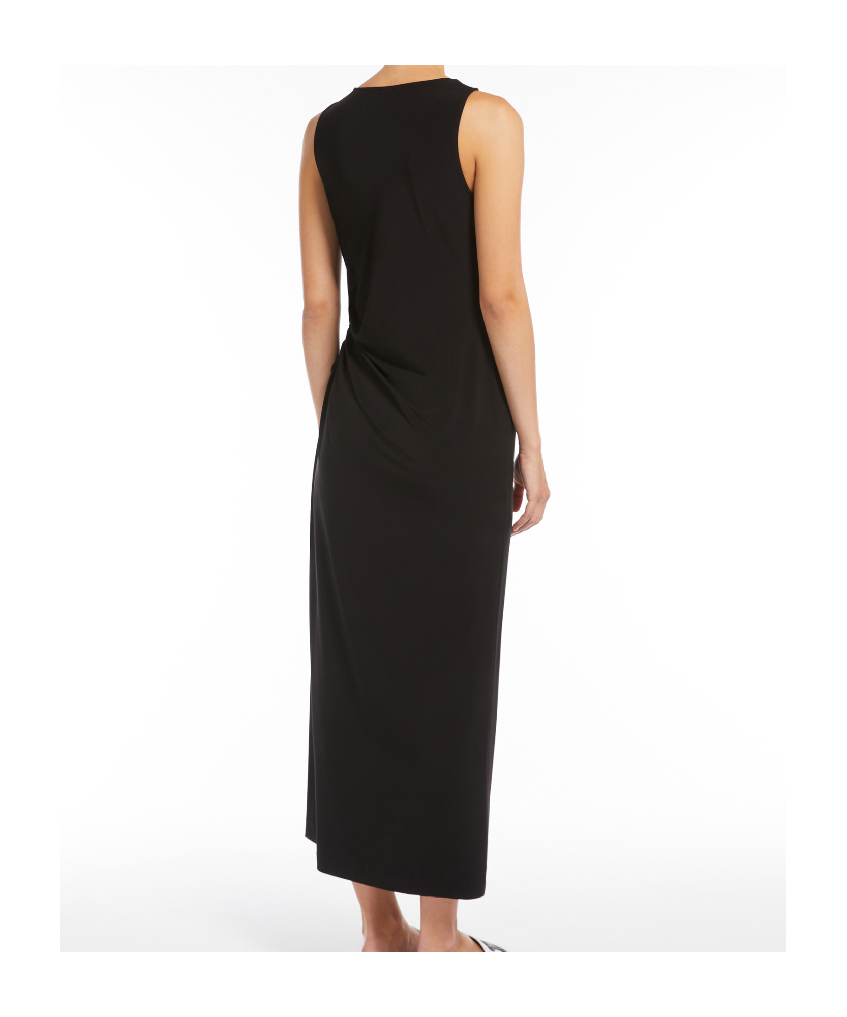 Max Mara Draped Back Sleeveless Dress In Black
