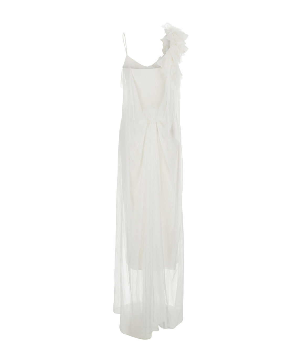 Alberta Ferretti Ruffled One-shoulder Maxi Dress In White