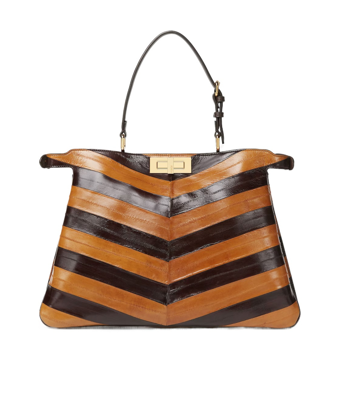 Fendi Peekaboo Soft Large Two-tone Inlaid Hagfish Leather Bag