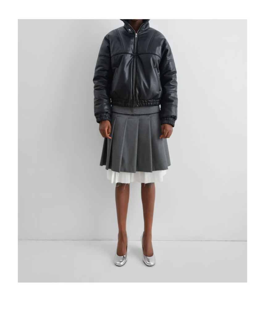 Gimaguas Long-sleeved Leather Jacket In Black