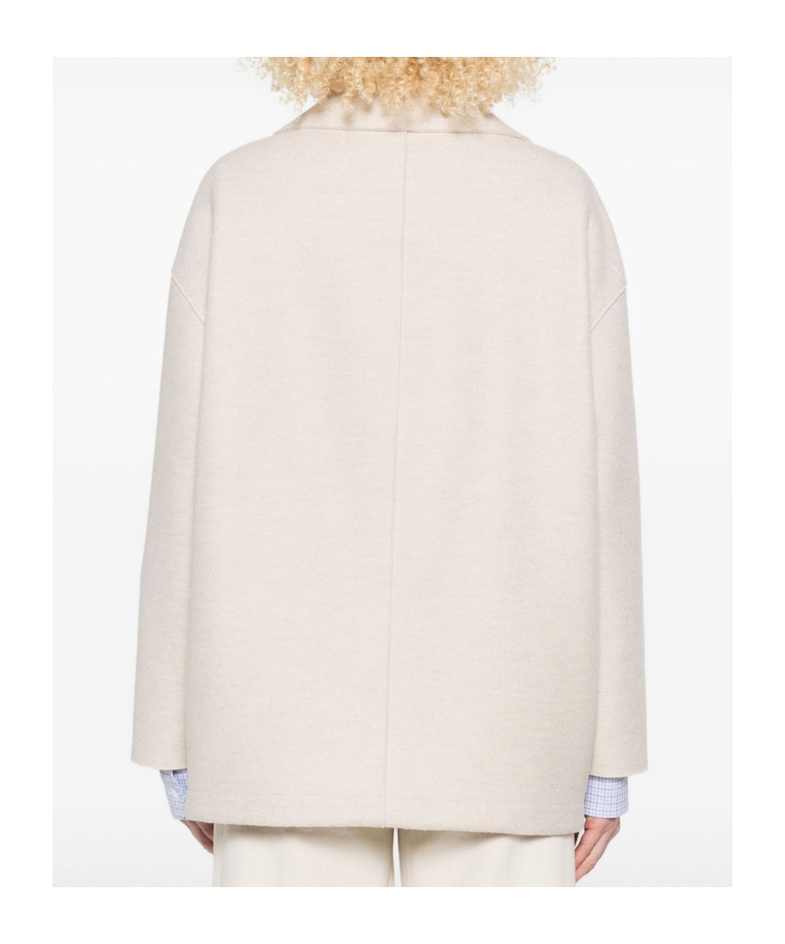 Harris Wharf London Short Double-breasted Coat In Light Beige In Neutral