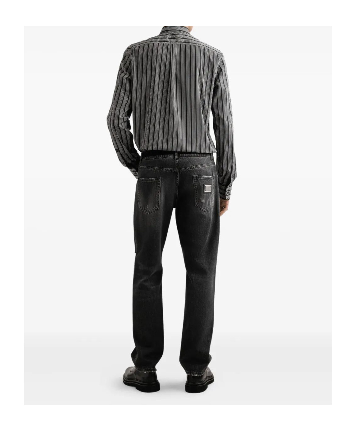 Dolce & Gabbana Straight-leg Distressed Effect Jeans Clothing In Black