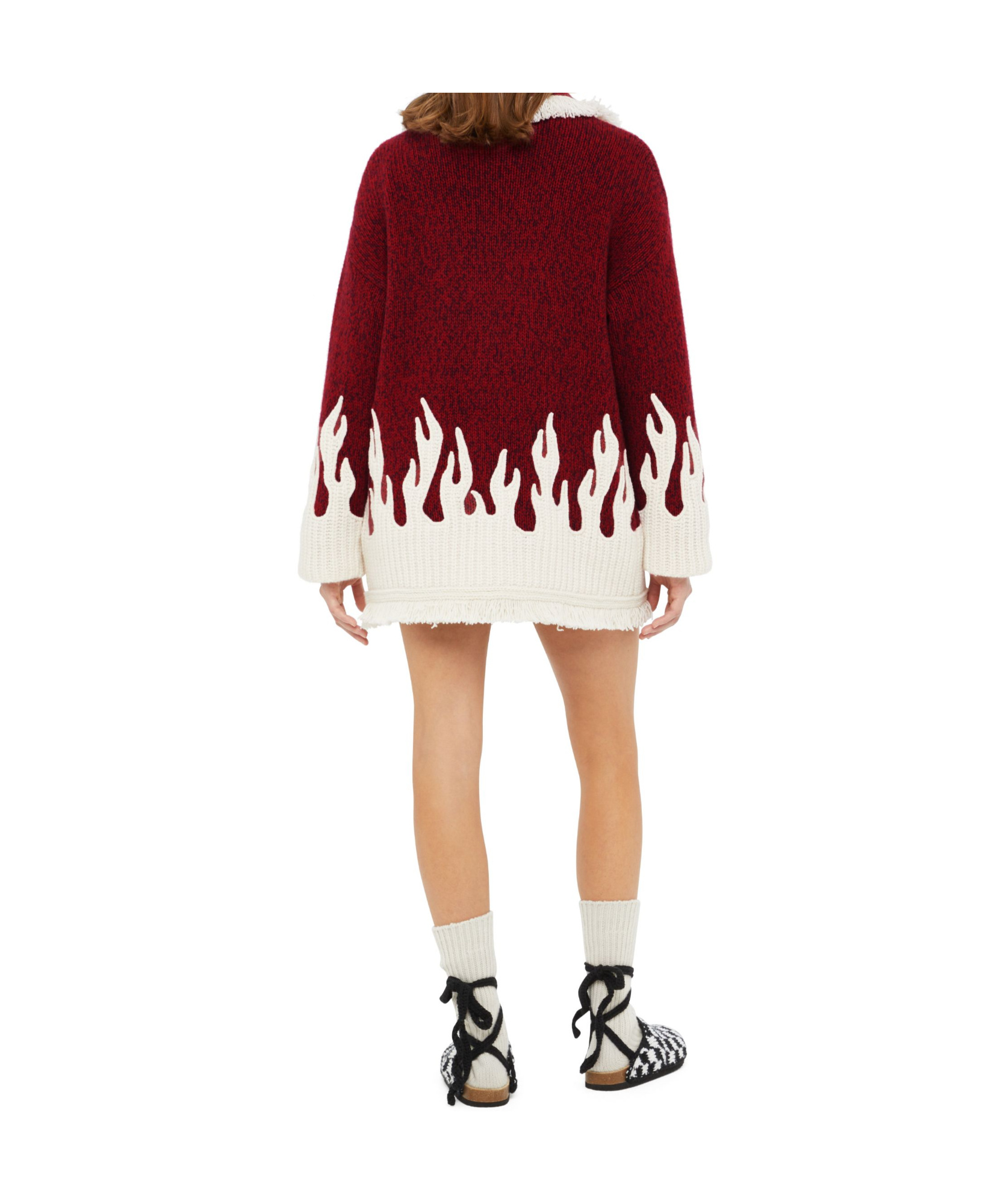 Alanui Long-sleeved Sweater Cardigan In Red