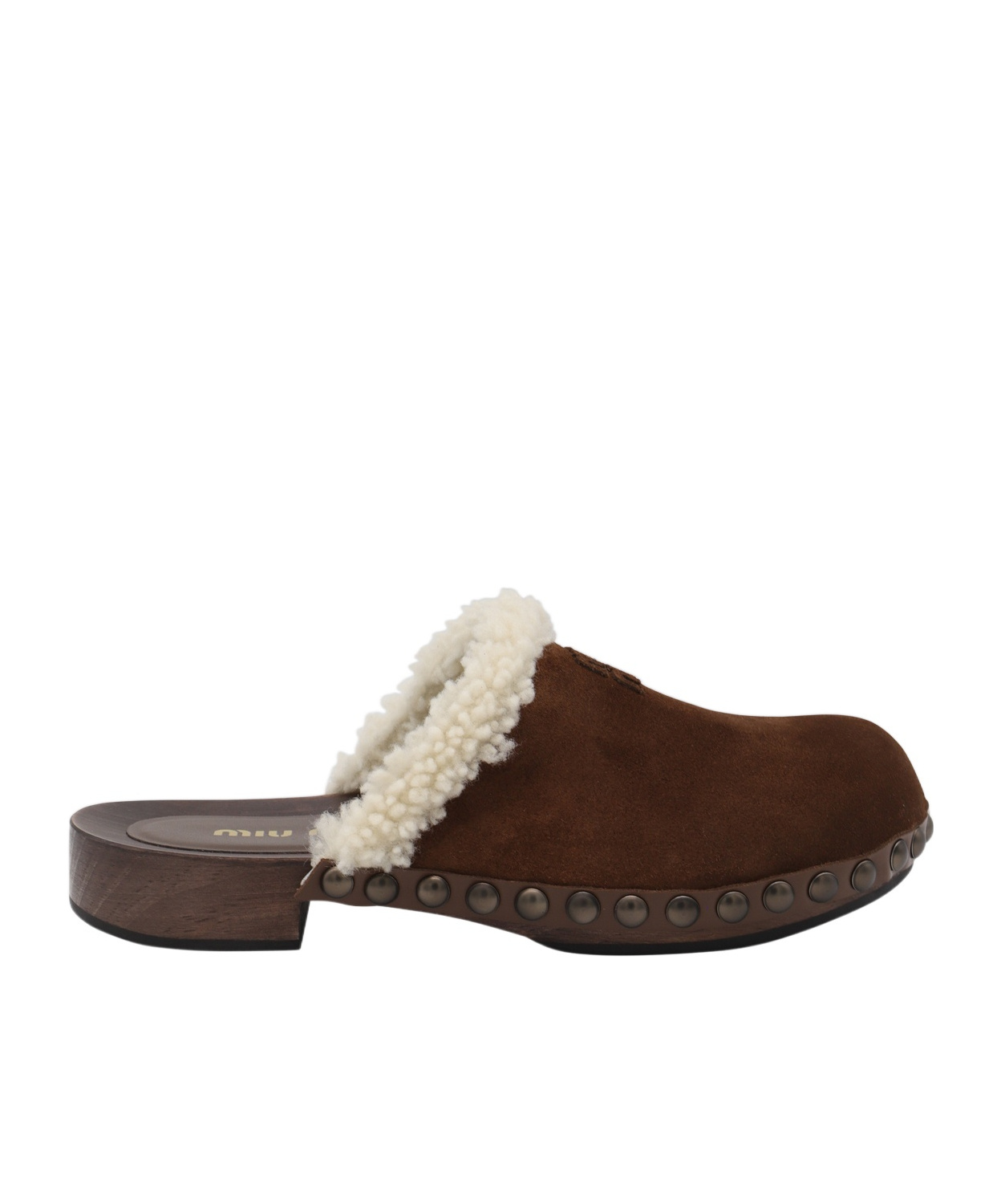 Miu Miu Slingback Slippers In Brown