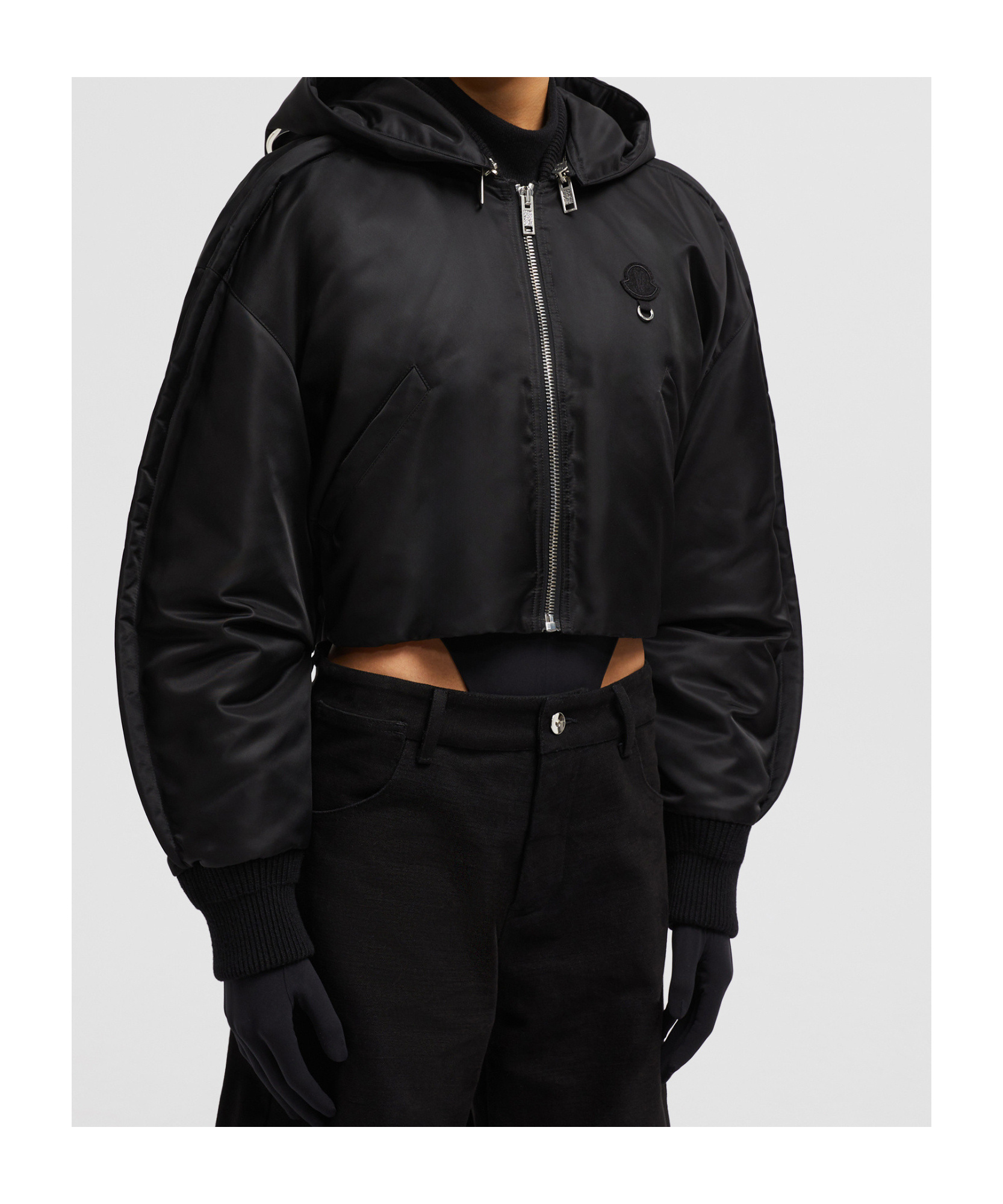 Moncler X Willow Smith Malek Hooded Short Down Jacket In Black
