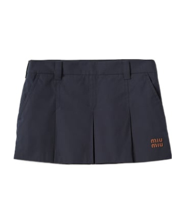 Shop Miu Miu Panama Cotton Miniskirt In Black