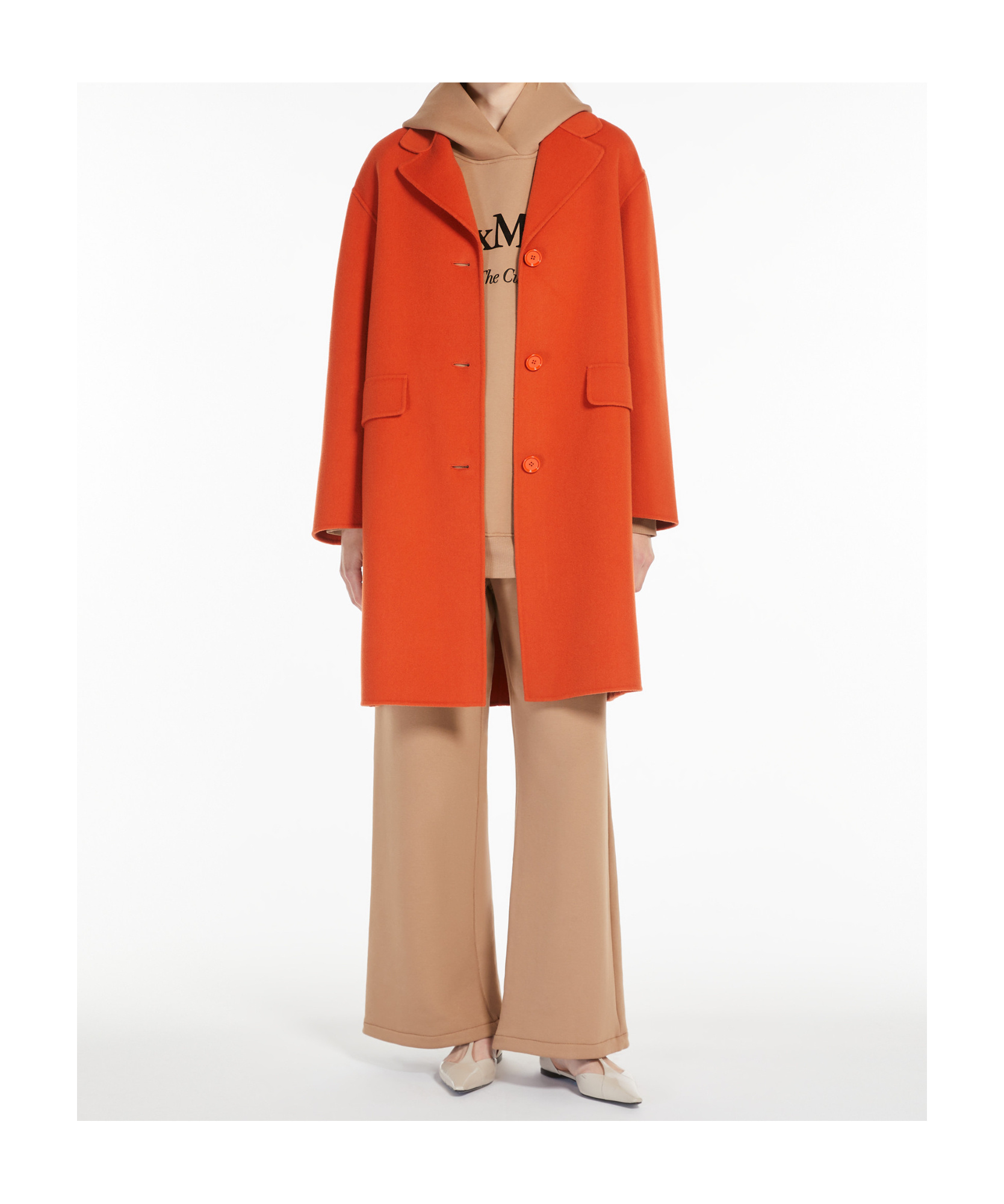 Max Mara Virgin Wool Cocoon Coat In Red