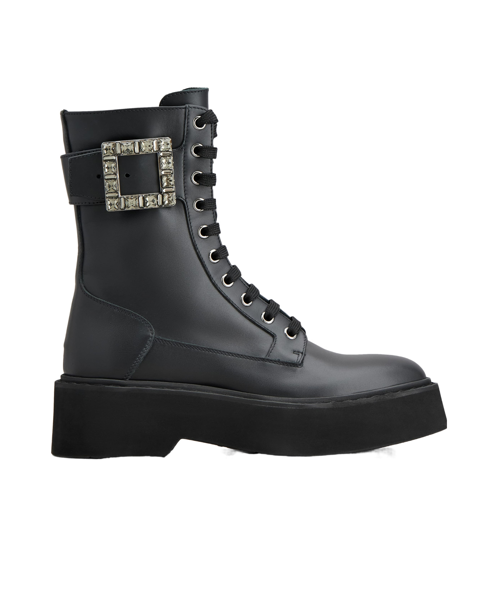 Roger Vivier Women Viv Rangers High Stra Lace-up Boot In Black