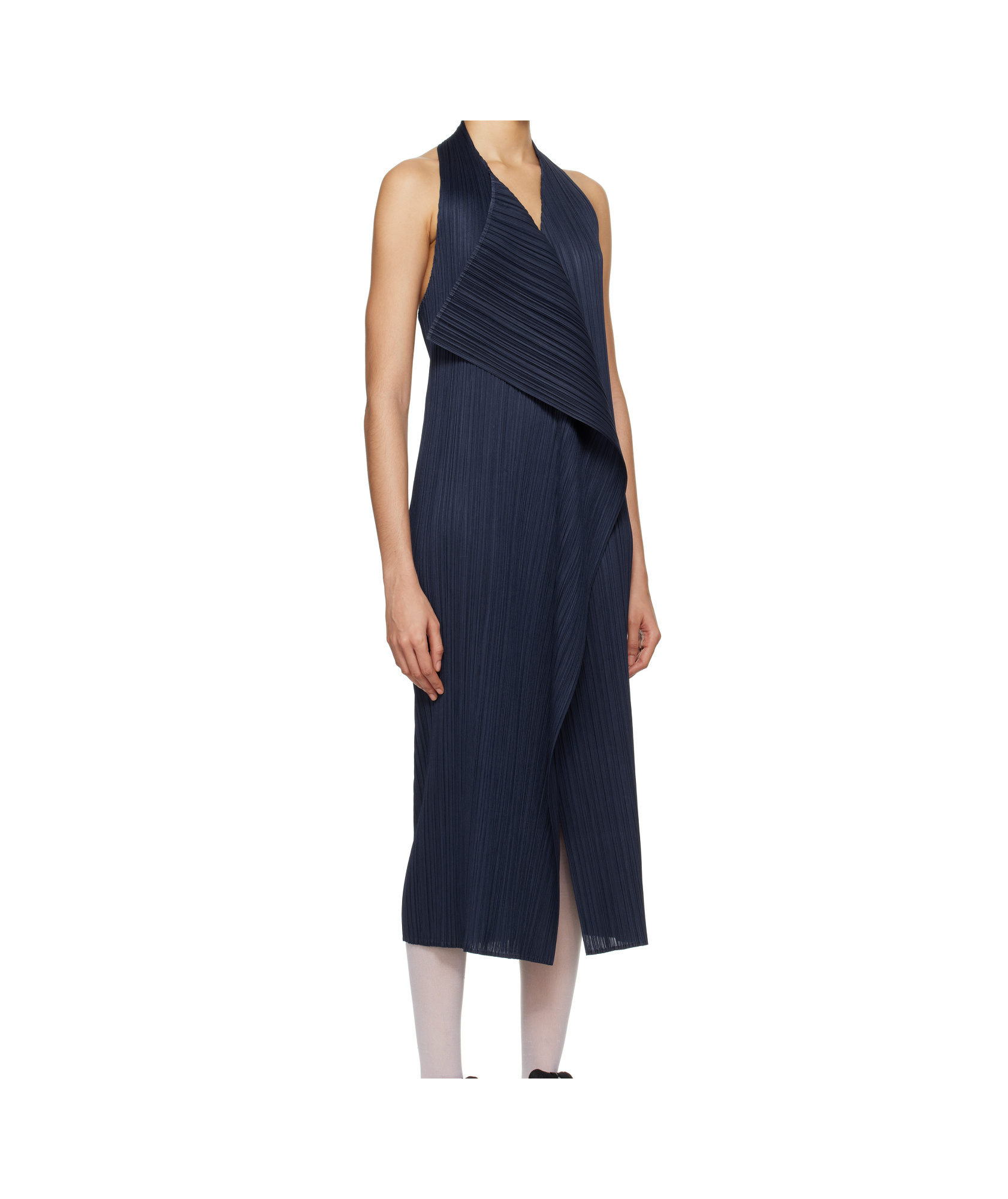 Issey Miyake Navy Monthly Colors November Maxi Dress In Black