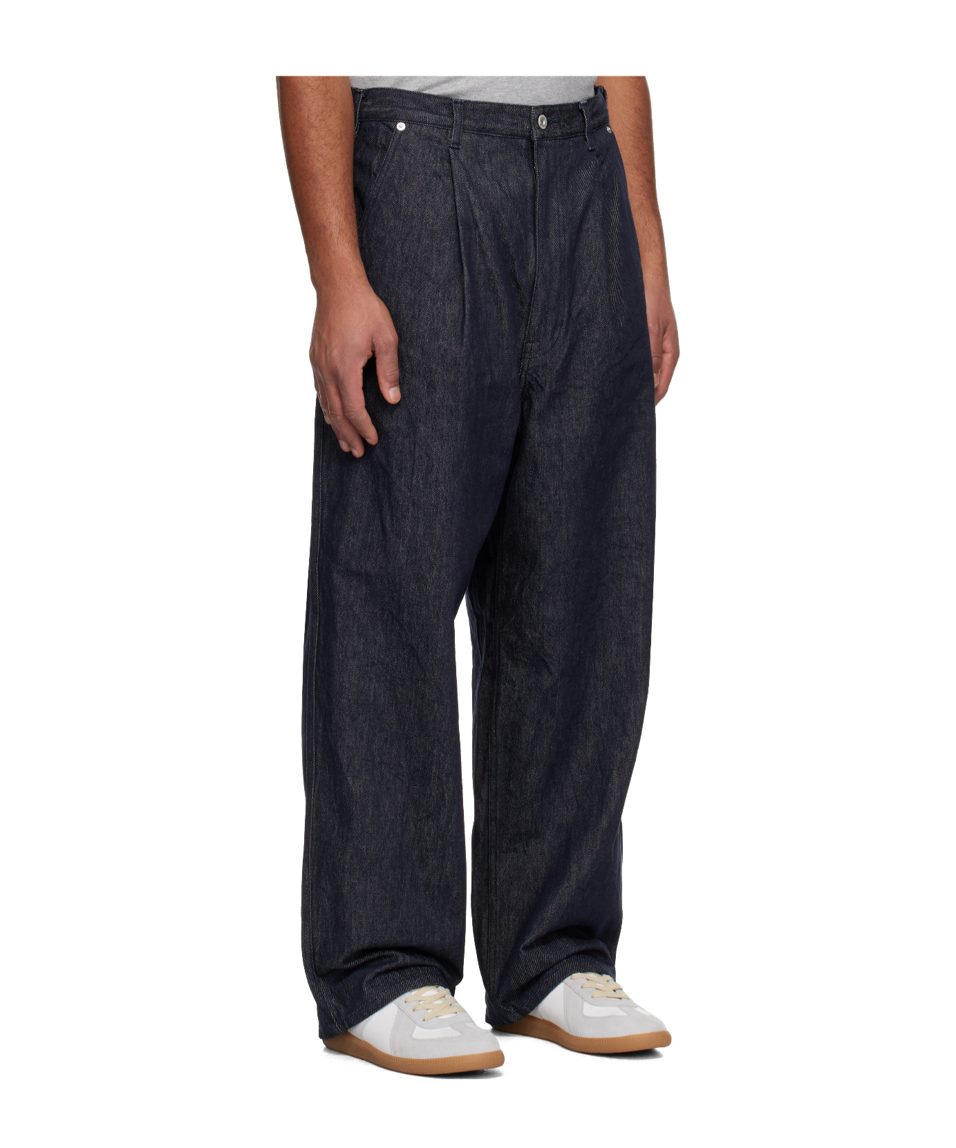 Comme Des Garçons Relaxed Fit Wide Leg Denim Trousers In Black