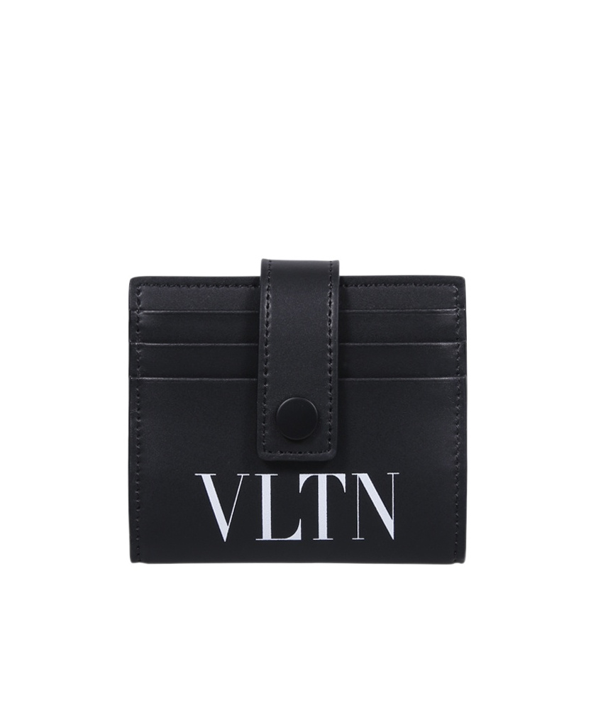Valentino Logo-print Card Holder In Black