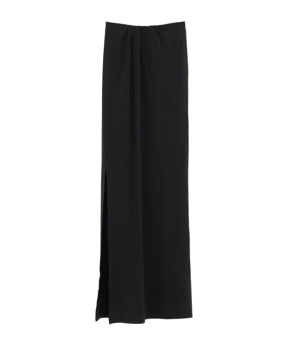 Jacquemus Floor-length Black Skirt With Subtle Side Slit In Black