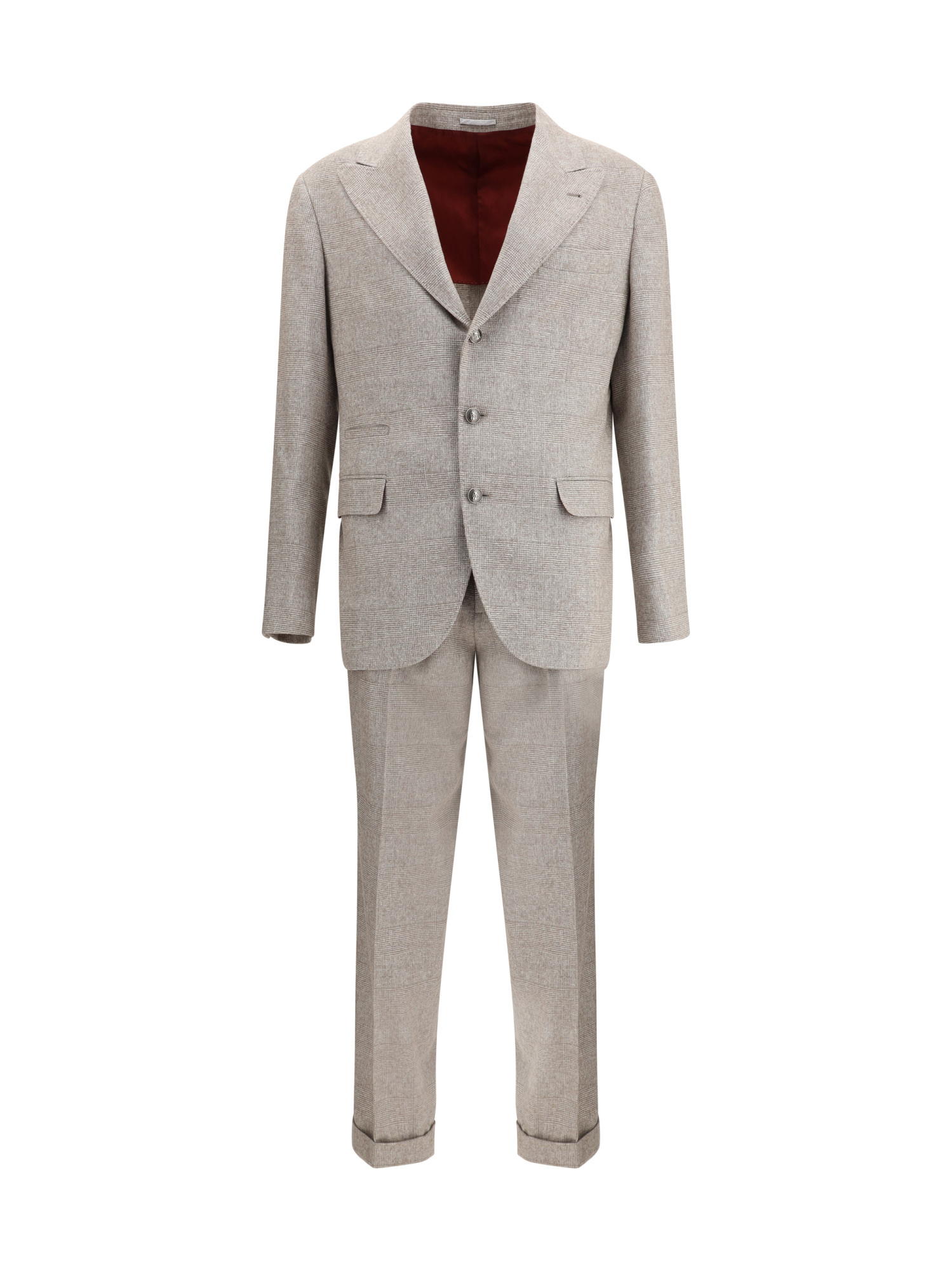 Brunello Cucinelli Silk And Wool Suit In Gray