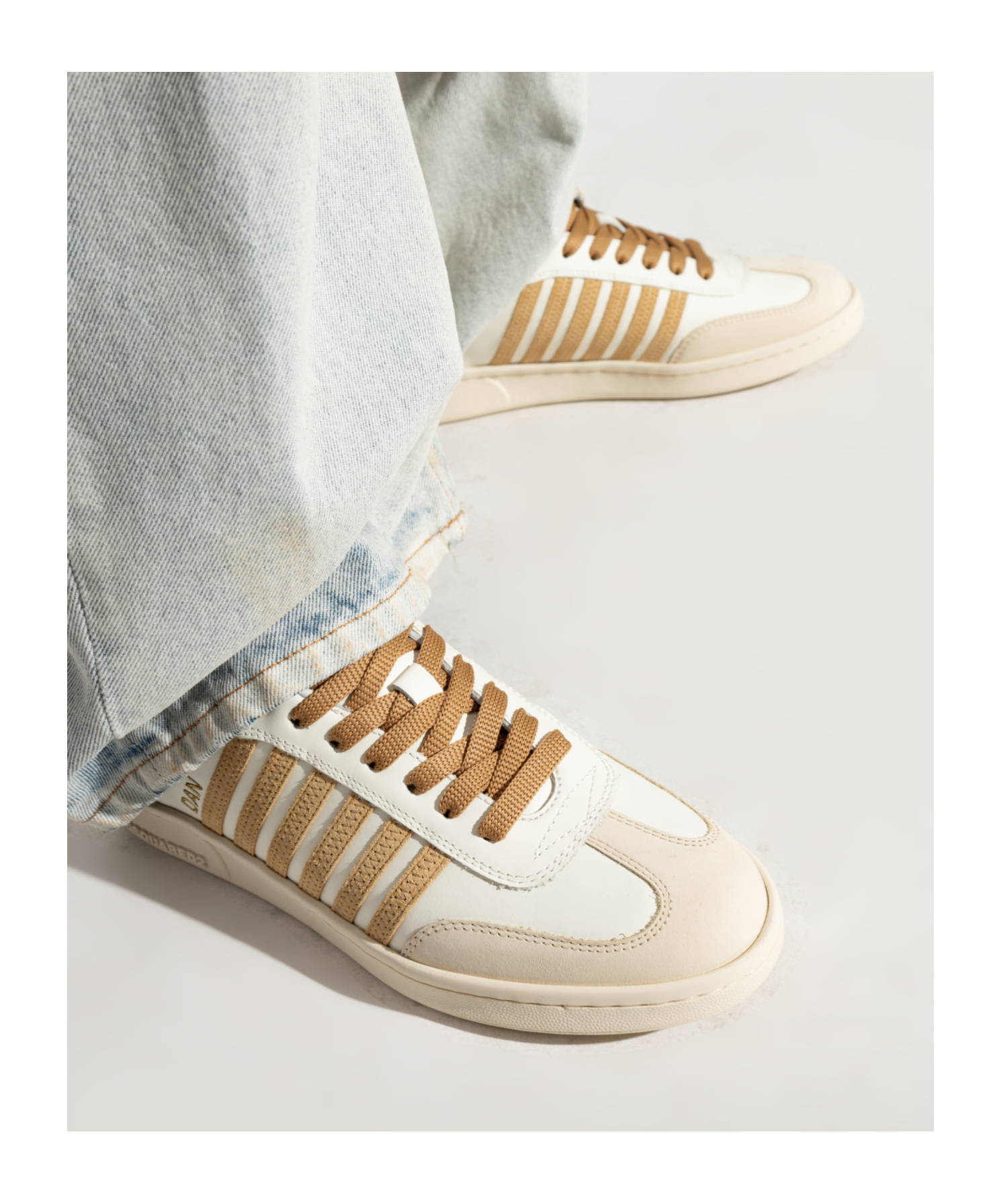 Dsquared2 Boxer Low-top Sneakers In Nude