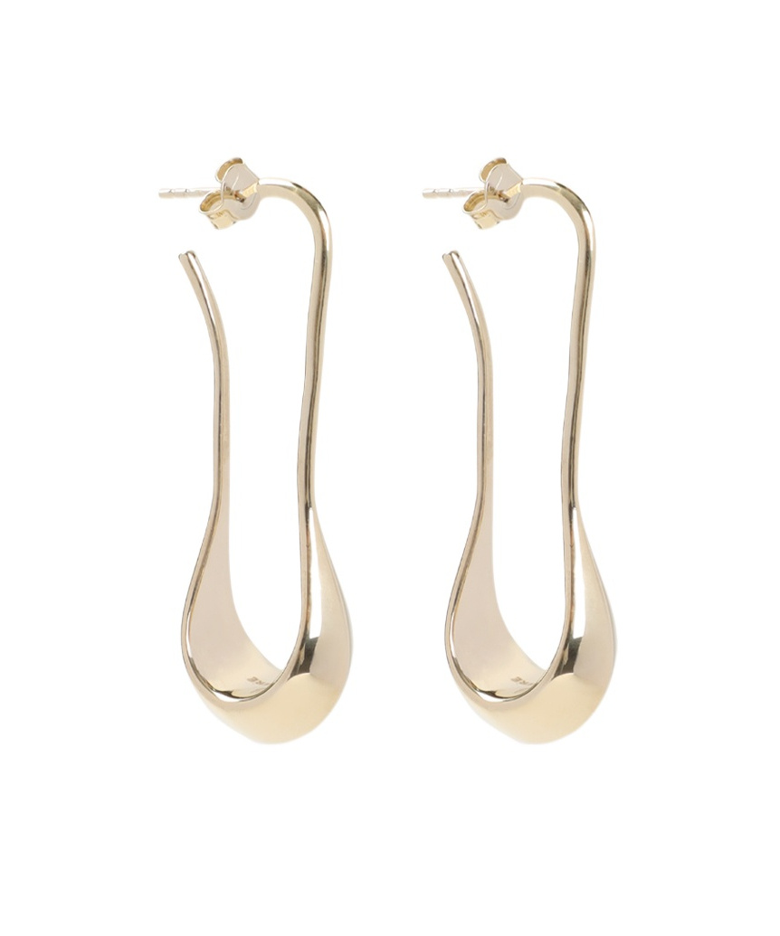 Lemaire Pale Gold Short Drop Earrings In Light Gold
