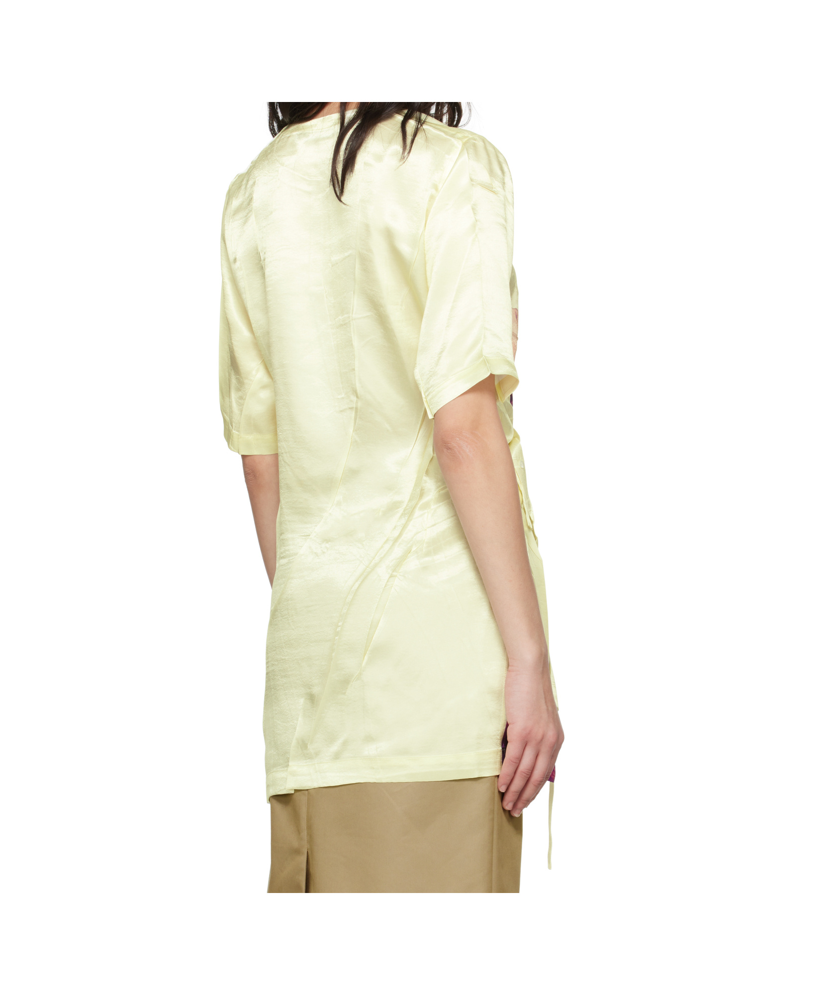 Issey Miyake Yellow Pressed Flora Blouse In Multicolor