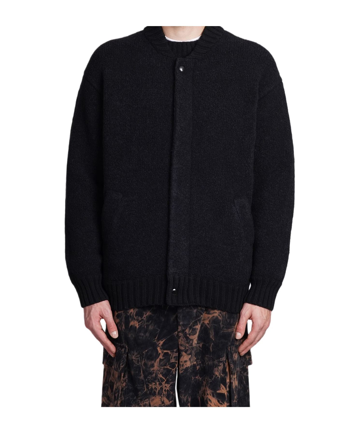 Laneus Casual Jacket In Black Wool