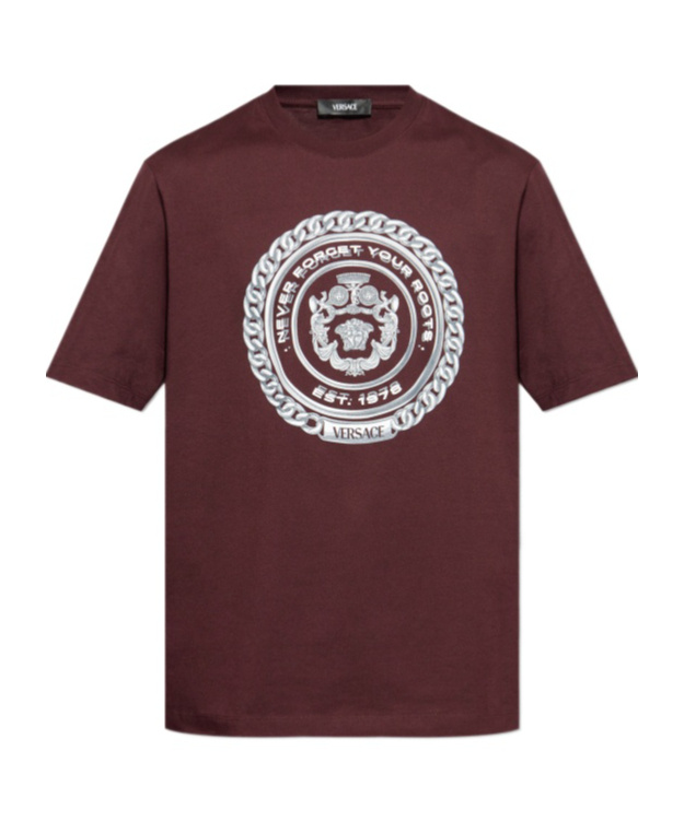 Versace Never Forget-print T-shirt In Red