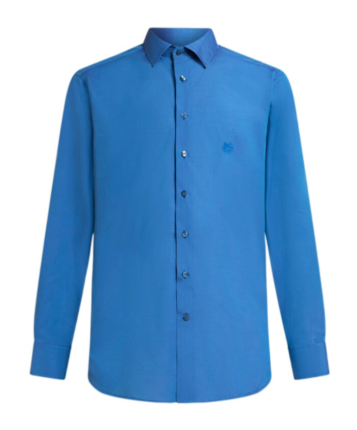 Etro Shirt With Pegaso Embroidery In Blue