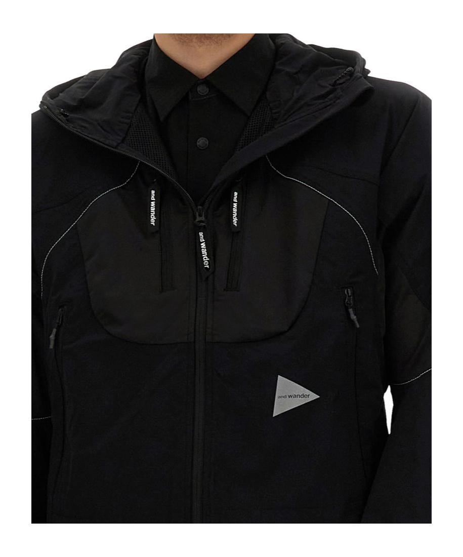 And Wander Logo Printed Hooded Jacket In Multi