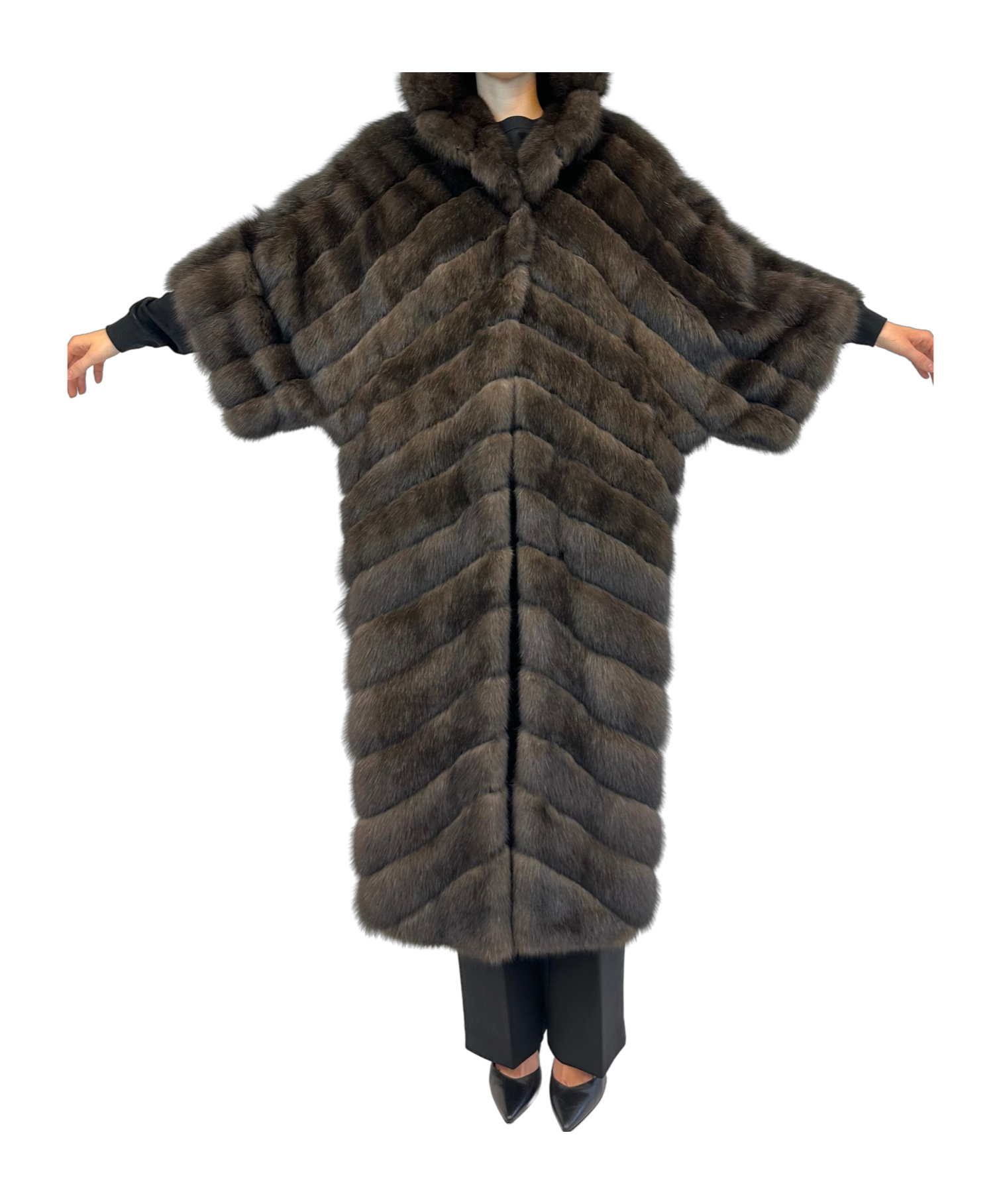 Liska Long-sleeved Coat In Black